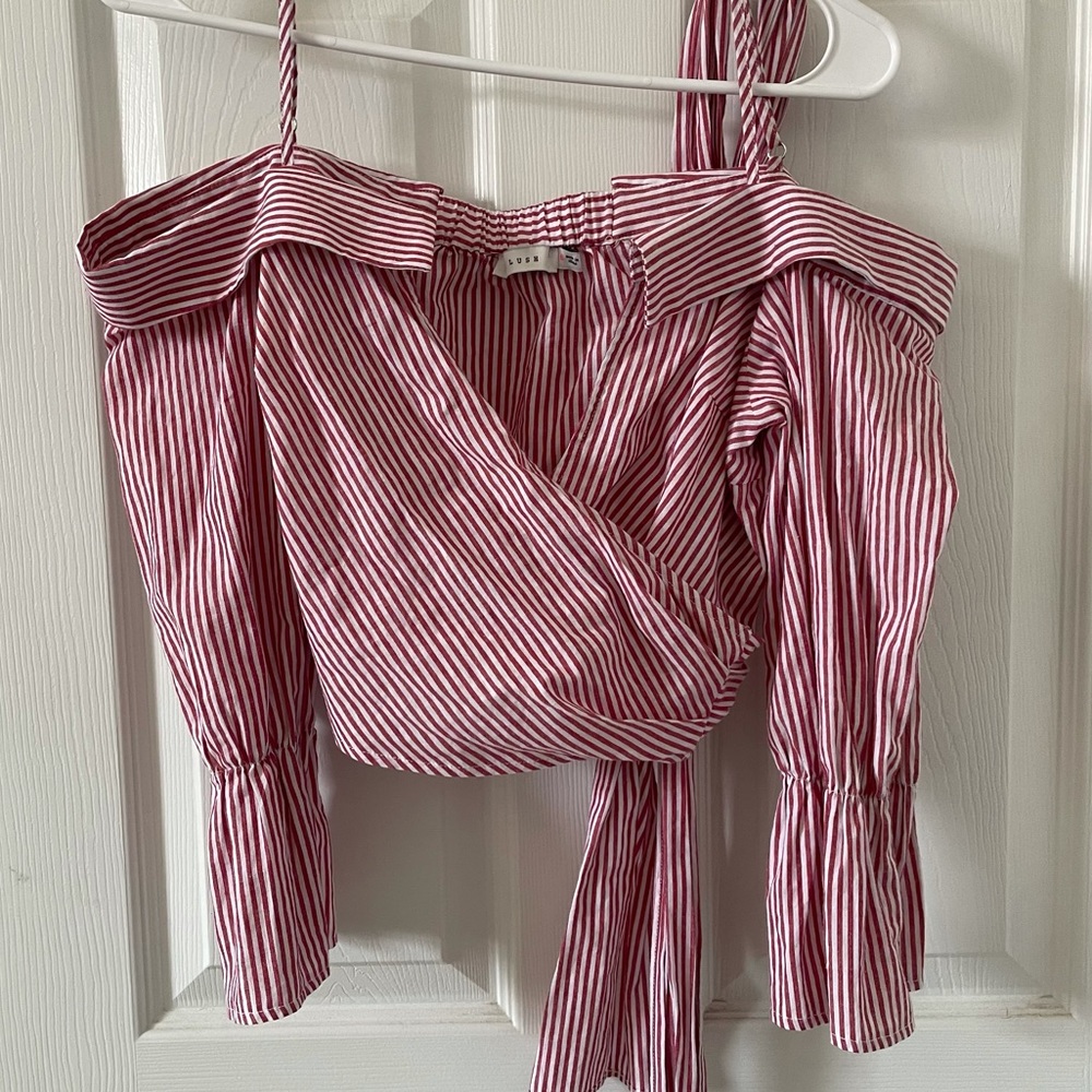 Long sleeve off the shoulder crop top